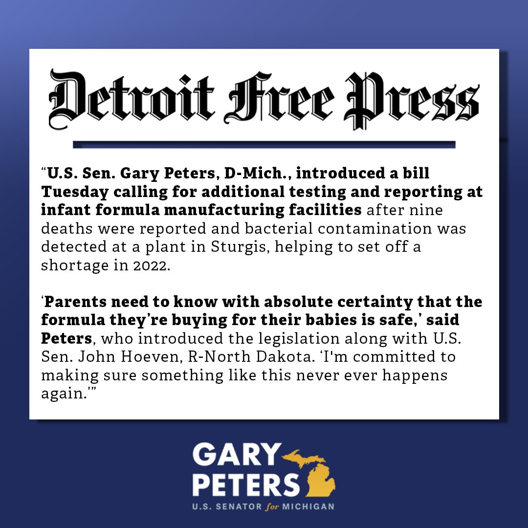 Senator Gary Peters tweet media