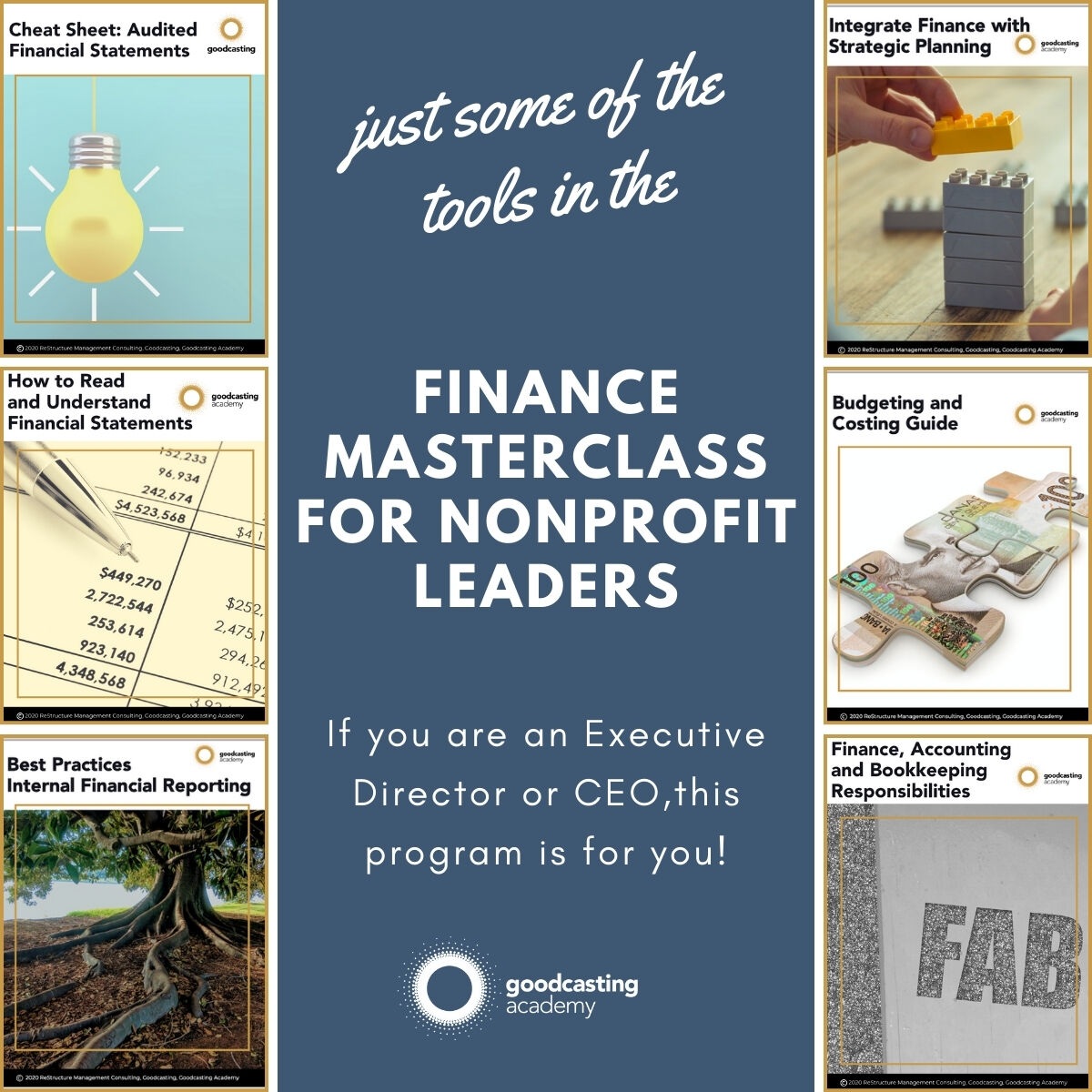 Participants of the Finance Masterclass for Nonprofit Leaders get 23 practical takeaway tools including guides, templates, how-to guides, checklists, and more.

100% online and on demand training

Finance Masterclass for Nonprofit Leaders 

bit.ly/FinanceMasterc…