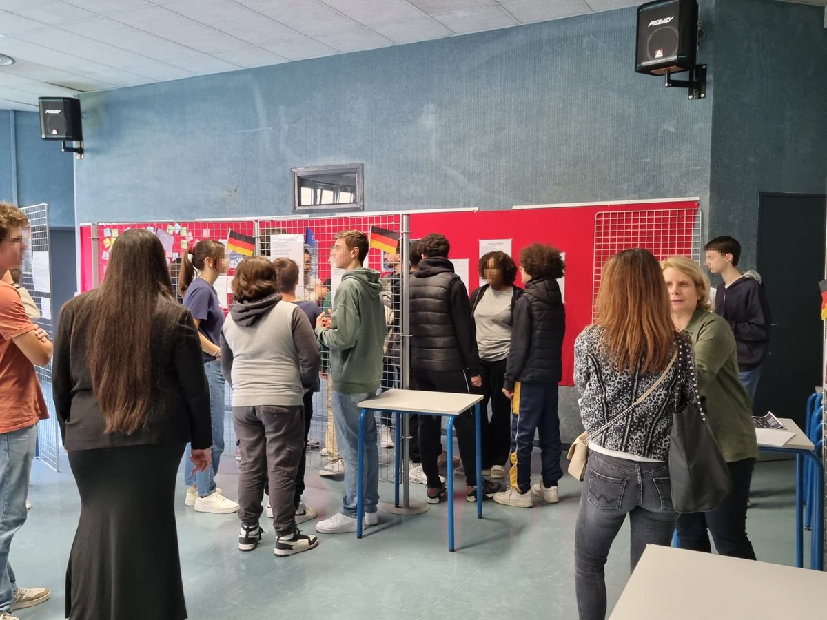 Organisation d' une rencontre avec les élèves germanistes des collèges : ERASMUS + , section euro, Quizz et exposition. Merci aux professeures Mmes Maaike De Lange, Anne Laure Relave, Marie- Hélène Del Vasto, Caroline Rochette, Caroline Clément et à M.  Thibaut Chaix-Bryan IA IPR
