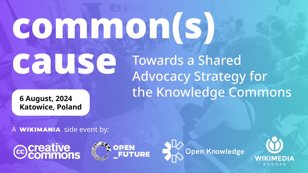 OKFN's tweet image. Planning to spend the summer in Europe? 🌞🌱 Together with @OpenFutureEU @creativecommons and #WikimediaEurope, we are hosting a side event to @Wikimania 2024 to define a shared advocacy strategy for the #KnowledgeCommons. 

👉🏾 Register your interest: blog.okfn.org/2024/05/01/com…