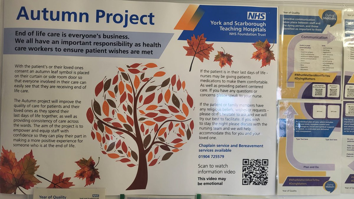 Ward 11 have an informative display with a creative poster raising awareness <a href="/YSTeachingNHS/">York and Scarborough Teaching Hospitals NHS FT</a> #AutumnProject #DyingMatters well done team, great work