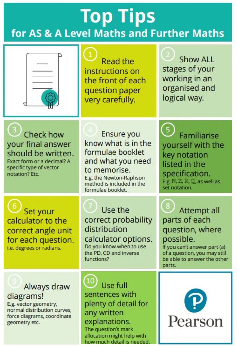 A-Level maths? Please remember these top tips for your exam.