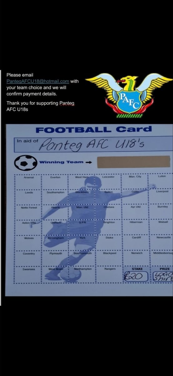 Pantegafc16s's tweet photo. After a fantastic double winning 23/24 season we move into youth football! We are looking for a sponsor for our 24/25 home kit. 
If you would like the chance to get your business logo on the players home shirt please contact us via social media or email address below! Thanks. https://t.co/PaZLLsJWUT