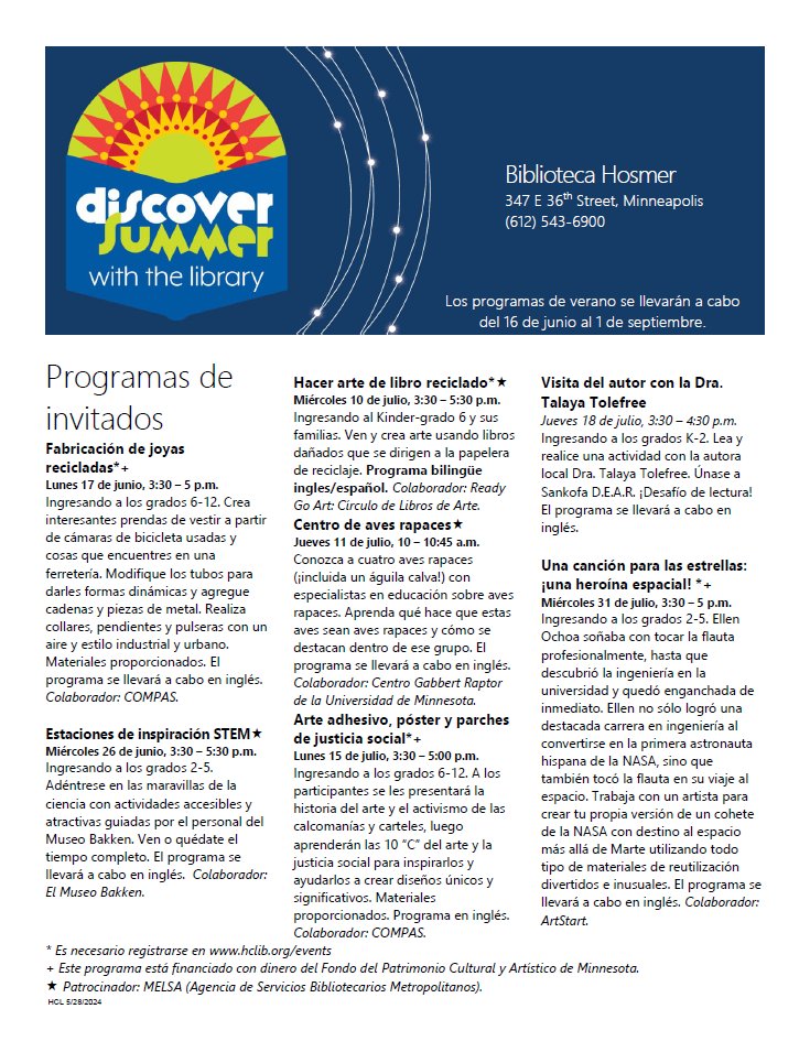 PowderhornMpls's tweet image. Discover Summer with the Library! ☀️
Check out @hclib &amp;amp; Hosmer Library's summer programs! 
#library #librarylove #powderhorn