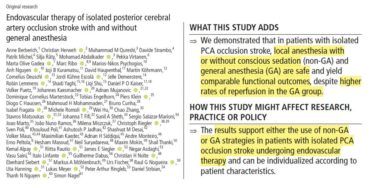 Thanh Nguyen 🇺🇦 (@nguyenthanhmd) on Twitter photo EVT of PCA stroke with vs no anesthesia
<a href="/AnneHertenstein/">Anne Hertenstein</a> C.Herweh <a href="/NagelSimon/">Simon Nagel</a> <a href="/DStrambo/">Davide Strambo</a> <a href="/AbdalkaderMD/">Mohamad AbdalKader</a> <a href="/martaoliveg/">Marta Olivé Gadea</a> <a href="/ShadiYaghi2/">Shadi Yaghi</a> <a href="/Puetz_Volker/">Volker Puetz</a> <a href="/daniel_kaiserMD/">Daniel Kaiser</a> <a href="/ShuLiqi/">Liqi Shu</a> <a href="/MicheleRomoli/">Michele Romoli</a> <a href="/JimSiegler/">Jim Siegler (@jimsieglermd.bsky.social now)</a> <a href="/italolinfante/">IL</a> <a href="/Dr_No_Charite/">Christian H Nolte</a> <a href="/Mahmoudneuro/">Mahmoud H. Mohammaden</a> <a href="/IsabelFragata/">Isabel Fragata</a>
jnis.bmj.com/content/early/… EVT of PCA stroke with vs no anesthesia
<a href="/AnneHertenstein/">Anne Hertenstein</a> C.Herweh <a href="/NagelSimon/">Simon Nagel</a> <a href="/DStrambo/">Davide Strambo</a> <a href="/AbdalkaderMD/">Mohamad AbdalKader</a> <a href="/martaoliveg/">Marta Olivé Gadea</a> <a href="/ShadiYaghi2/">Shadi Yaghi</a> <a href="/Puetz_Volker/">Volker Puetz</a> <a href="/daniel_kaiserMD/">Daniel Kaiser</a> <a href="/ShuLiqi/">Liqi Shu</a> <a href="/MicheleRomoli/">Michele Romoli</a> <a href="/JimSiegler/">Jim Siegler (@jimsieglermd.bsky.social now)</a> <a href="/italolinfante/">IL</a> <a href="/Dr_No_Charite/">Christian H Nolte</a> <a href="/Mahmoudneuro/">Mahmoud H. Mohammaden</a> <a href="/IsabelFragata/">Isabel Fragata</a>
jnis.bmj.com/content/early/…