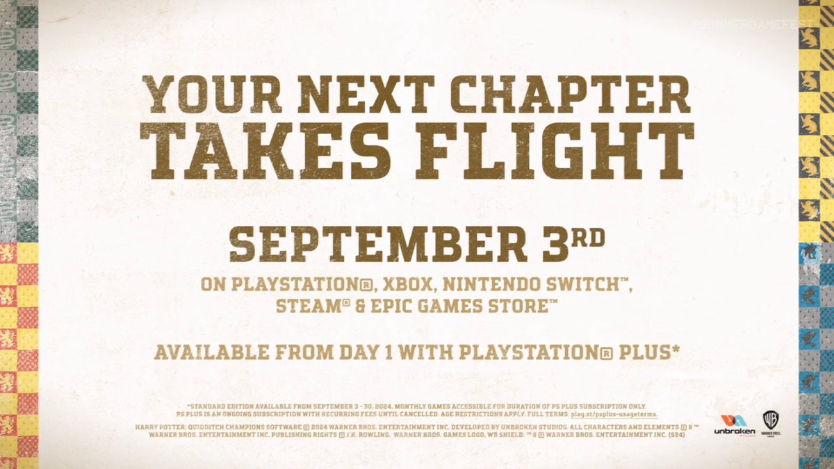 Harry Potter: Quidditch Champions PlayStation, Xbox, Switch ve PC için 3 Eylül'de çıkacak.

🔸İlk gününde PlayStation Plus üyeleri ücretsiz bir şekilde hesaplarına ekleyebilecek.