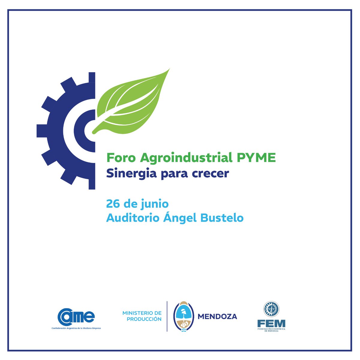 ¡Atención pymes de Mendoza! En el marco del 1er Foro Agroindustrial, organizaremos una ronda de negocios para vincular empresas locales con grandes agroindustrias nacionales e internacionales.  
Para participar, deben pre inscribirse (antes del 18/6) en  acortar.link/c2uEs7