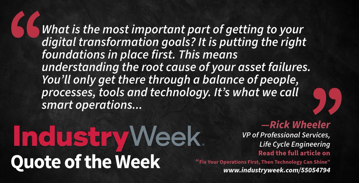 Digital transformation can help you get to your goals, but the foundational work needs to happen first, says Life Cycle Engineering's Rick Wheeler.

bit.ly/4aYoAbT

#manufacturing #digitaltransformation #manufacturingtechnology #manufacturingoperations