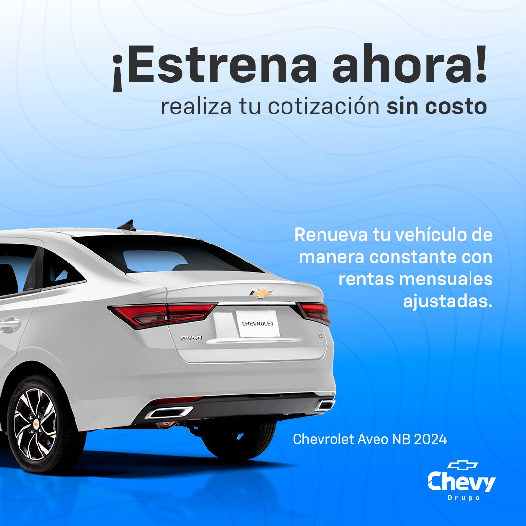 GrupoChevy's tweet photo. Descubre el secreto detrás de la libertad al volante con el revolucionario sistema de arrendamiento leasing de Chevrolet. 🙌🚙

Visítanos en Chevy San Carlos y nuestras sucursales, Aeropuerto, Atlacomulco, Calimaya, Centro y Zinacantepec. https://t.co/y9COYhWT7n