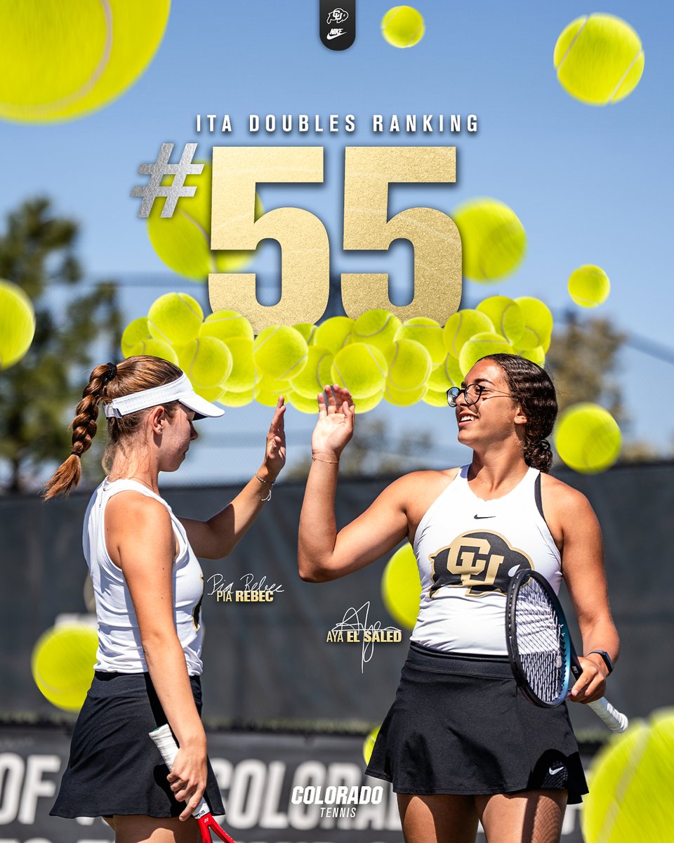 CUBuffsTennis's tweet photo. Two doubles teams ranked in the final ITA Polls. 

Full Story: https://t.co/OKxxUAE1Un

#SkoBuffs 🎾🦬 https://t.co/PHw3a9XByv