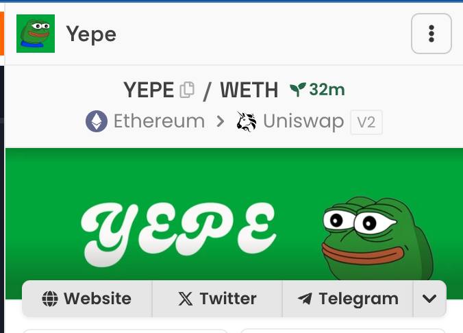 😏 DEXSCREENER HAS BEEN UPDATED FOR $YEPE

SMASH UP THAT ROCKET CHEEKY CHADS!

dexscreener.com/ethereum/0x11e…