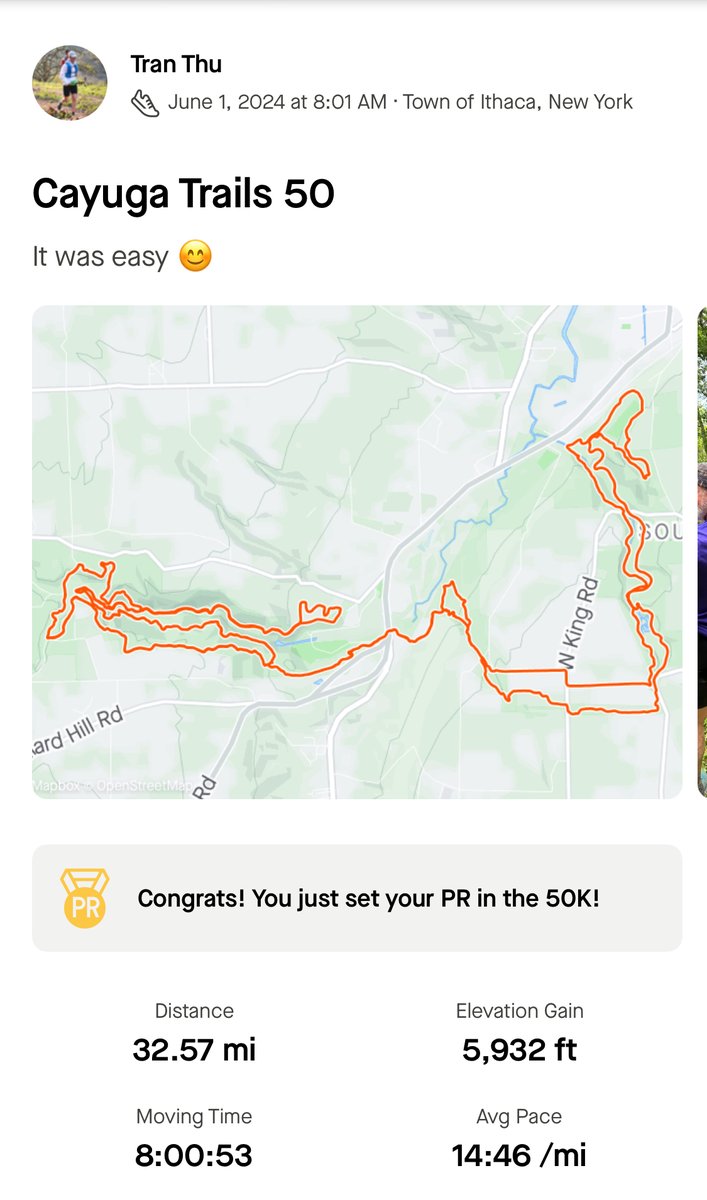 Thumaize's tweet image. Finished the Cayuga Trail Ultramarathon 50km/33 miles, 6000 ft. Beautiful course, magnificent waterfalls and brutal inclines. The best way to warm up for the field season. Many thanks to @Margare41291282  for pro tips!!!
