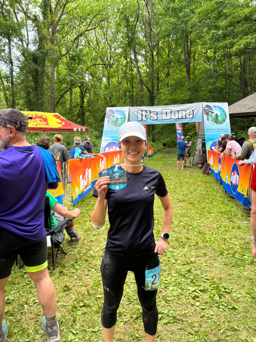 Thumaize's tweet image. Finished the Cayuga Trail Ultramarathon 50km/33 miles, 6000 ft. Beautiful course, magnificent waterfalls and brutal inclines. The best way to warm up for the field season. Many thanks to @Margare41291282  for pro tips!!!