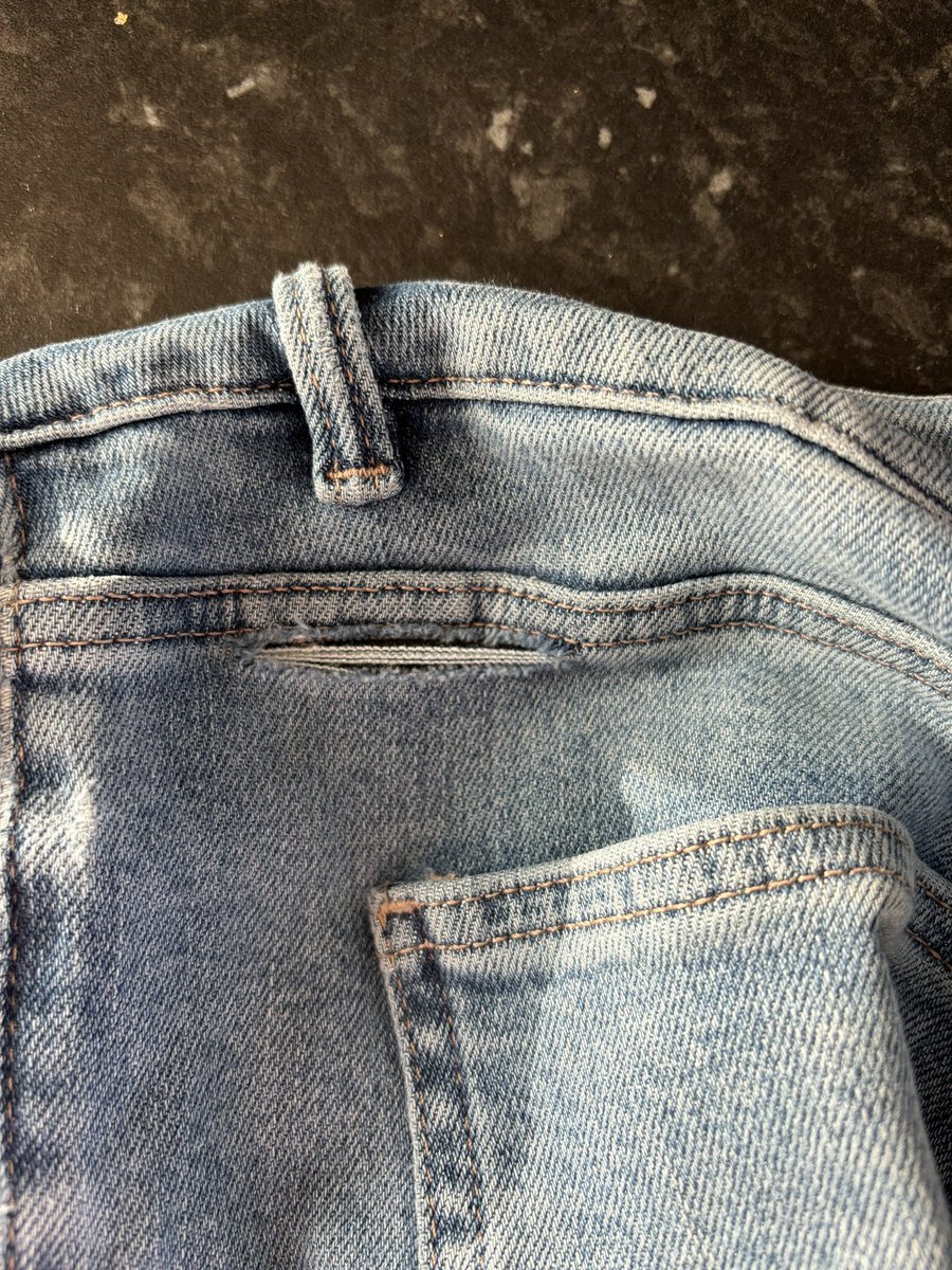 serivett's tweet photo. @nextofficial - brought these from your shop in Bluewater, after the first wash, put them on and they’ve torn! Poor! https://t.co/NWw4GkY40e