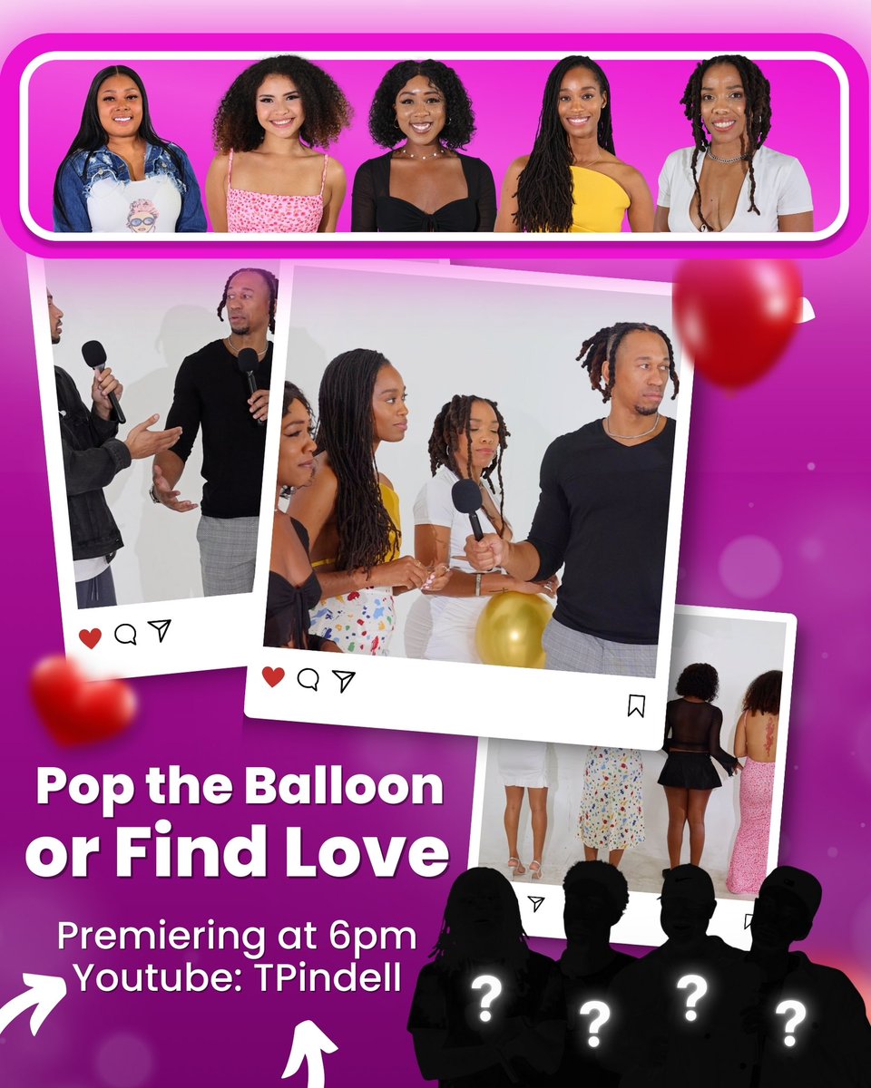 Tpindell's tweet photo. Today is the day, be the first to watch, don’t miss the youtube premiere🎈🎈 6pm Tonight, link in my story and bio 🚀🚀 #poptheballoon #tpindell #datingshow #miami #broward #miamicontentcreator #miamicreatives #floridacreatives
https://t.co/I0Ffws51pN https://t.co/kzGlu0SD7L