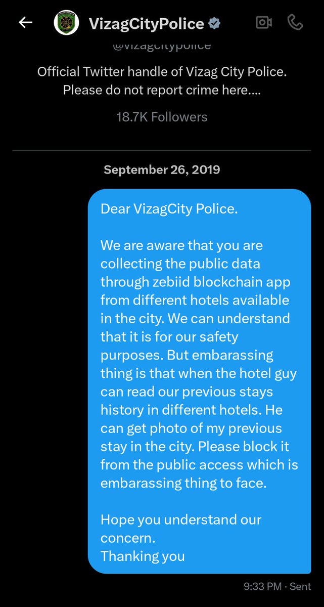 TrulySrikanths's tweet photo. @digitaldutta @TelanganaCOPs when I went to book the room in that previous hotel on my next visit,  Receptionist asked me " adhenti sir ma hotel ku ravatam ledhu discount kuda isthunam kadha ani"
And also he showed the history of my stays in different hotels in the city including webcam captured photos. https://t.co/jJ3iVDbGyI