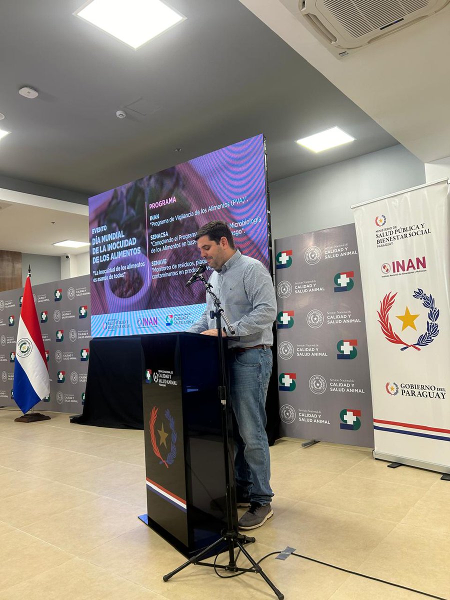 iicaparaguay's tweet photo. Participación IICA del “Día Mundial de la Inocuidad de los Alimentos" con el lema “La inocuidad de los alimentos es asunto de todos” evento organizado por el @SENACSA @SENAVEParaguay @inanpy en el salón auditorio del #SENACSA https://t.co/1ZJtjt590b