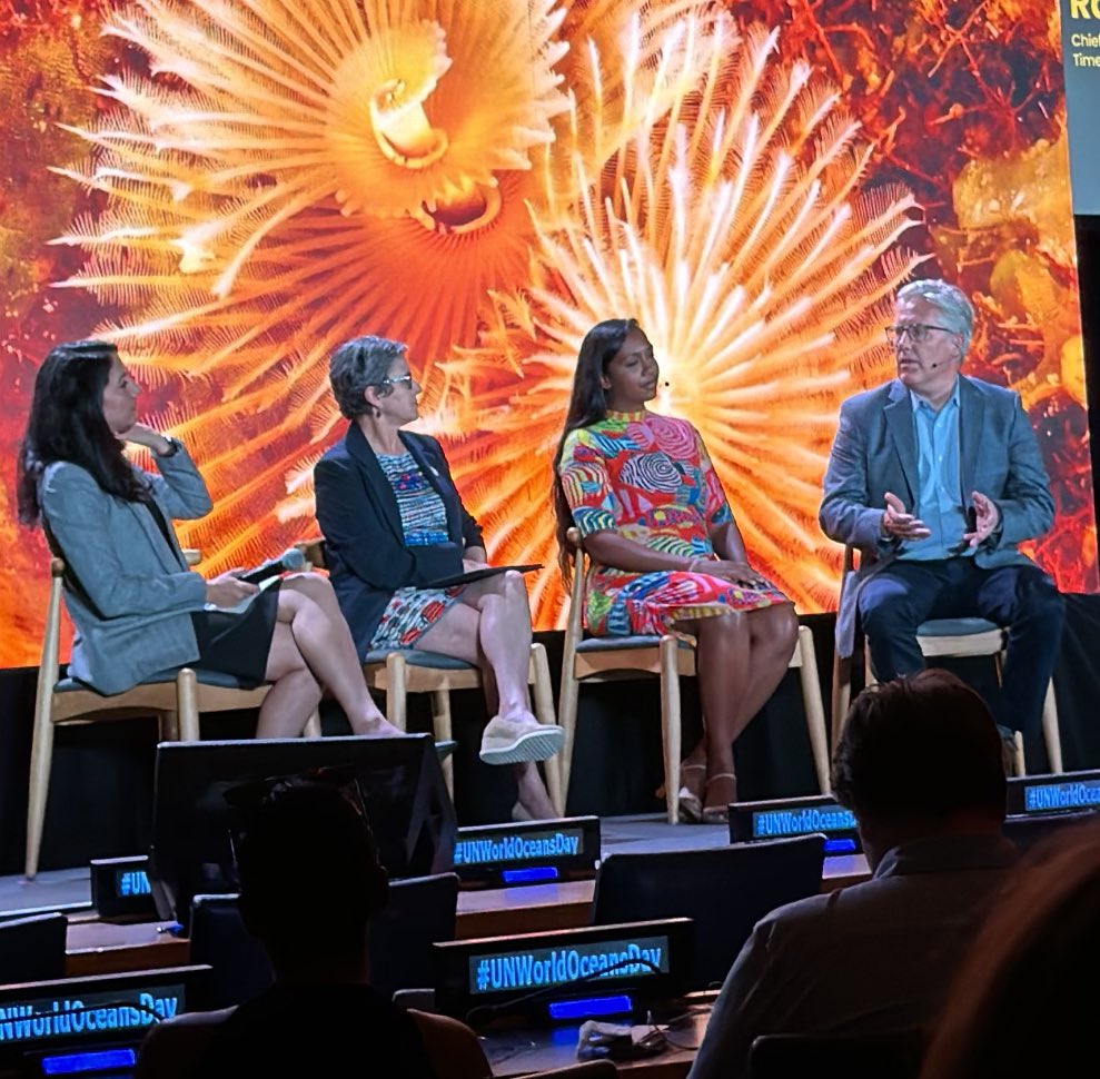 I had a great afternoon at the UN celebrating #WorldOceanDay with an insightful conversation about the #BlueEconomy. I was encouraged by how we’re swimming in the same direction and share priorities: communities, biodiversity, equity, innovation, impact. 🌊