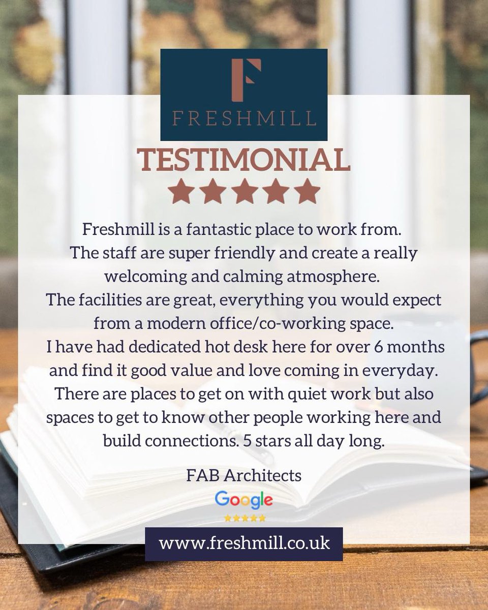 🌟🌟🌟🌟🌟

#freshmillhaywardsheath #officegoals #testimonials #workplacewellbeing #businessgrowth #joinourcommunity #coworking #haywardsheath #westsussex