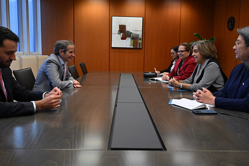 rafaelmgrossi's tweet photo. Partnerships with private sector are essential for advancing solutions and sustainable development. Productive exchange w/ @COHEPHonduras’ @agallardoponce; we’ll work together to bring nuclear tech to improve health &amp; food security in 🇭🇳 &amp; fight the dengue plague in the country. https://t.co/d5WKqJK3Uu