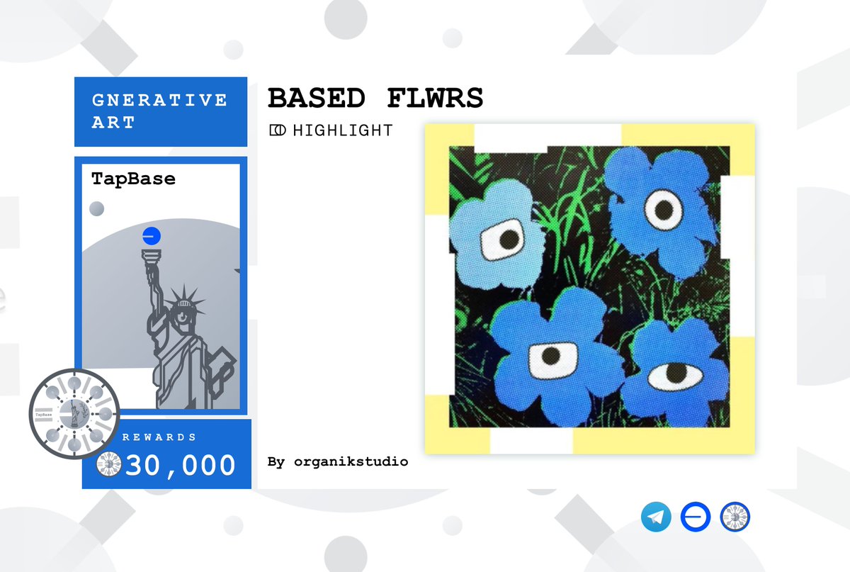 tapbaseapp's tweet photo. ☀️OᑎᑕᕼᗩIᑎ ᔑᑌᗰᗰEᖇ☀️

BASED FLWRS 
by @organikstudio 
@Highlight_xyz @base 

🔥https://t.co/RSZpG6C38d 

Mint and receive 30k 📷 #Tapbase Rewards https://t.co/uQ3rzE45oM