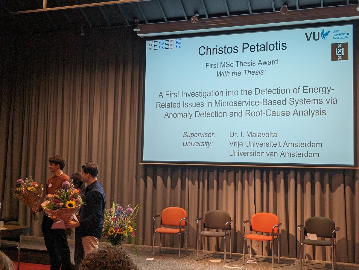 Ivano Malavolta (@imalavolta) on Twitter photo I'm very proud of the 1st place for the <a href="/VERSEN_NL/">VERSEN</a> Master Thesis Award won by <a href="/ChrisPetalotis/">Christos Petalotis</a>, amazing job Christos! The work is supported by the <a href="/UdevopsP/">uDevOps Project</a> project in collab with Roberto Pietrantuono, Antonio Guerriero, Luca Giamattei, and Luka Krumpak 🙌 <a href="/s2_group/">Software and Sustainability Group</a> #microservices I'm very proud of the 1st place for the <a href="/VERSEN_NL/">VERSEN</a> Master Thesis Award won by <a href="/ChrisPetalotis/">Christos Petalotis</a>, amazing job Christos! The work is supported by the <a href="/UdevopsP/">uDevOps Project</a> project in collab with Roberto Pietrantuono, Antonio Guerriero, Luca Giamattei, and Luka Krumpak 🙌 <a href="/s2_group/">Software and Sustainability Group</a> #microservices
