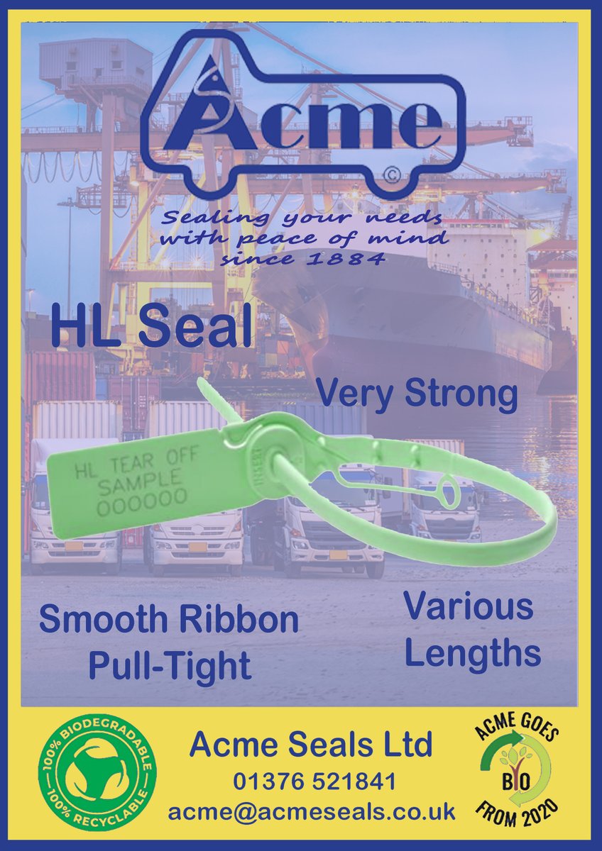 AcmeSealsLtd's tweet photo. #acmesealsltd #securityseals #plasticseals #securitysolutions #biodegradableseals #supplychain #logistics #distribution #cargolossprevention #logisticssecurity #supplychainsecurity #lossprevention #TamperEvident: #SecureShipping #RecyclingSolution #WarehouseSecurity https://t.co/8OlWObKgiV