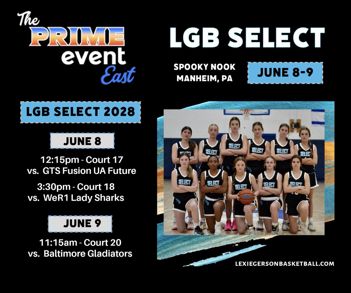 #LGBSELECT2025 &amp; #LGBSELECT2028 will be competing this weekend at the Nook in <a href="/SelectEventsBB/">Select Events Basketball</a> Prime Event East! Come check out the squads!!! Let's gooo Select! #HWNL