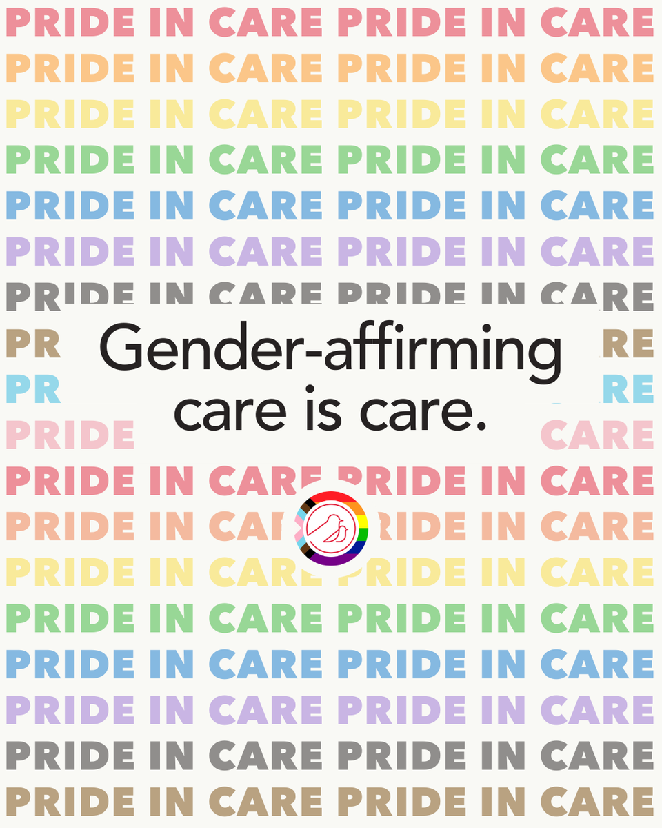 Gender-affirming care is:
🩵essential
🩷life-saving
🤍care

Trans and nonbinary people deserve to live full, healthy lives of their choosing. Gender-affirming care *is* care. #PrideinCare