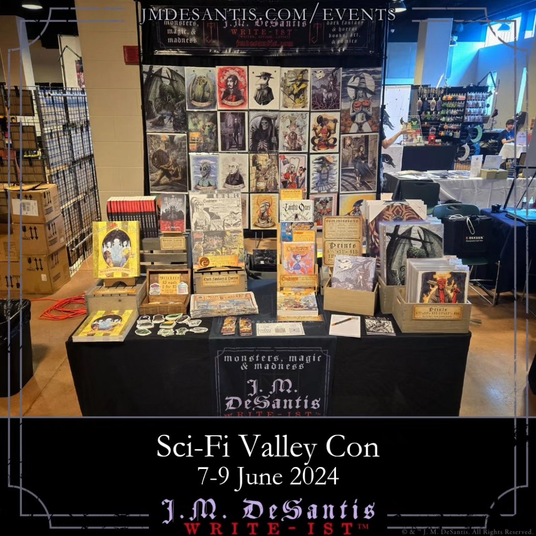 jmdesantis's tweet photo. I came to realise that despite this being my 3rd (?4th?) @SciFiValleyCon, this set up and most of my prints are entirely new. What a difference one year makes...
#Writeist #author #artist #writer:
#DarkFantasy & #Horror #books #novels #comics #art #stickers #SciFiValleyCon https://t.co/DgImcSSWdj