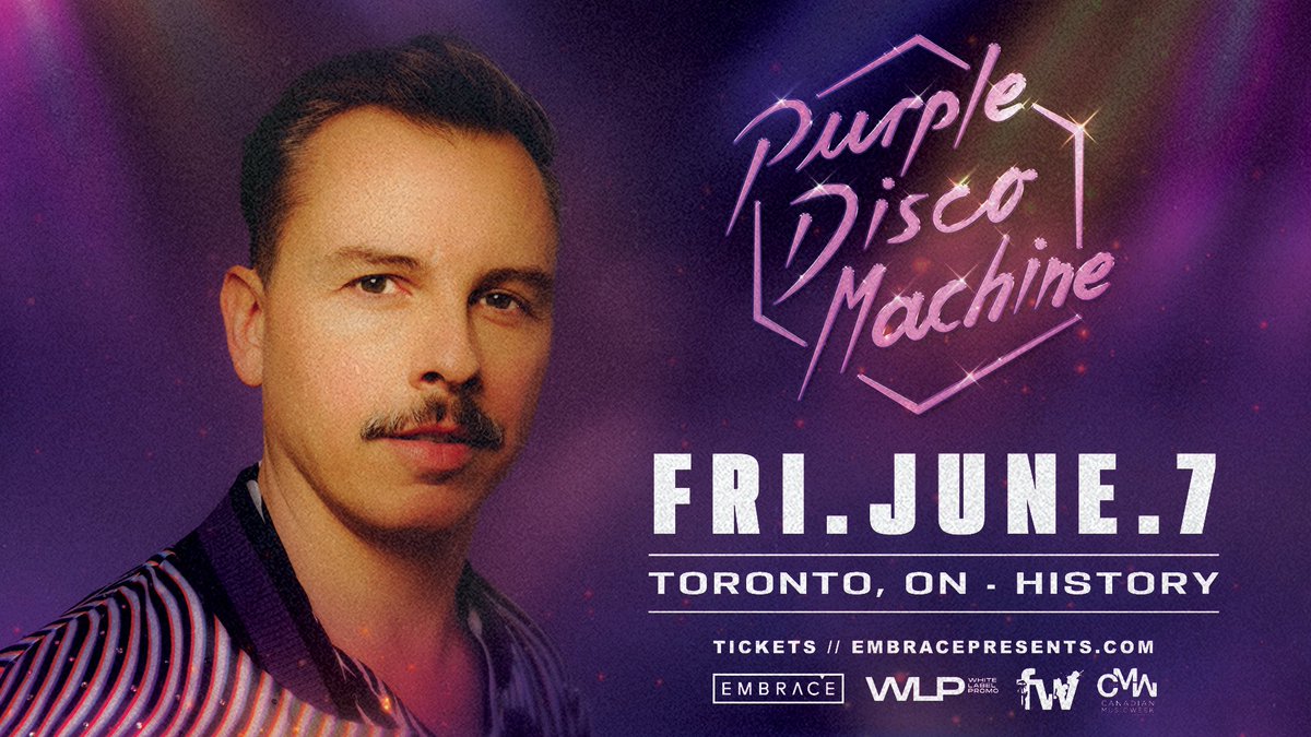 EmbracePresents's tweet image. TONIGHT: Grammy Award-winning disco and house producer #PurpleDiscoMachine will be taking over a sold-out History! Set times below: 8pm - Doors 8pm - Bobby &amp;amp; Will 9pm - Kiinjo 10:30pm - Purple Disco Machine **All set times are subject to change.