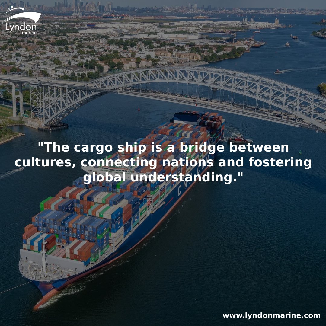 LyndonMarine's tweet photo. "The cargo ship is a bridge between cultures, connecting nations and fostering global understanding."

#lyndonmarine #cargoship #maritime #containership #instaship #shipspotting #shipping #ship #port #marine #vessel #sailor #ships #nautical #cargo #logistics #instasea #shiplife https://t.co/upoNbKx4hj