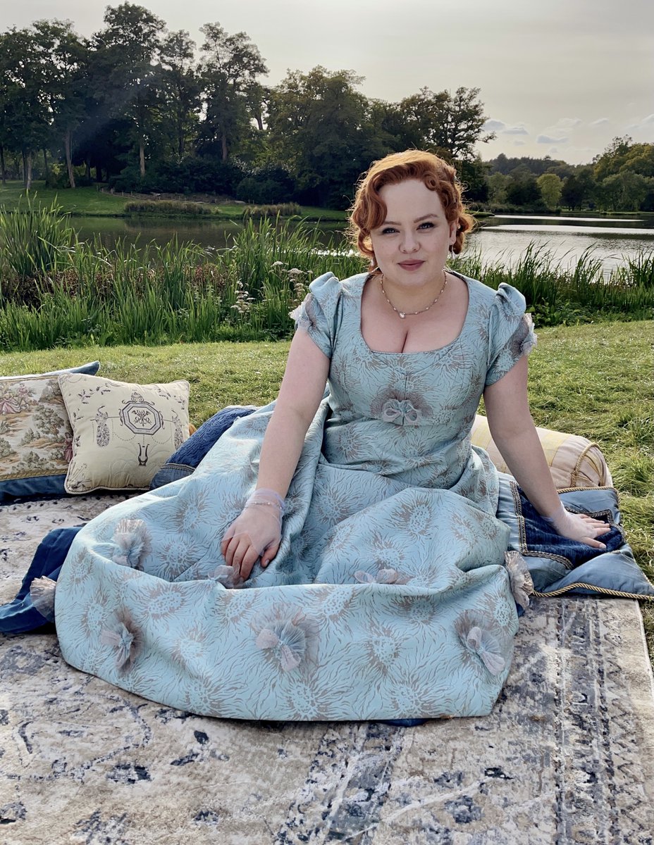 bridgerton's tweet photo. Miss Featherington partaking in one of her greatest pleasures... grass. https://t.co/HL7bWSQYam