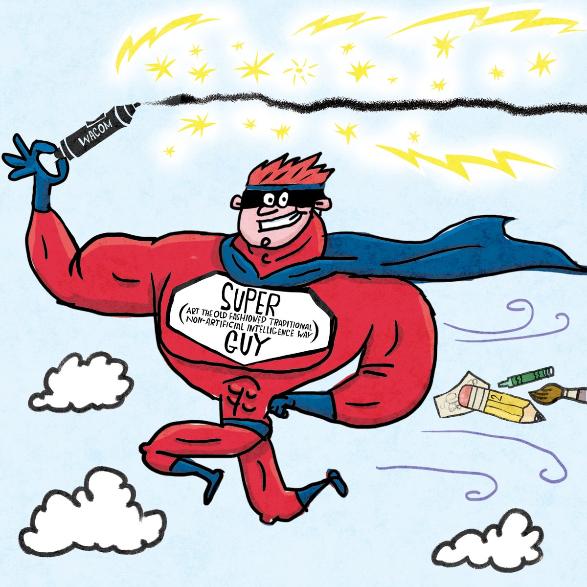 Super (art the old-fashioned traditional non-artificial intelligence way) Guy