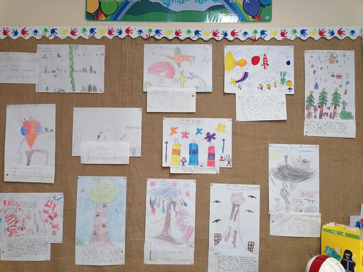 Mrs Roberts has been reading Dosbarth Caswell The Magic Faraway Tree collection of stories at the end of each day. The children have been inspired by the book to create their own magical lands and write about them. I am very proud of them.