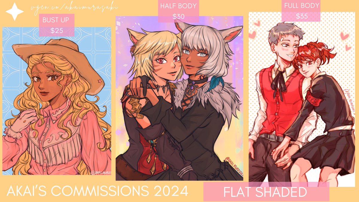 AkaiMurasaki_'s tweet photo. RTs are truly appreciated ✨

2024 Commission Sheet!

Hi guys! As always details are in the pics, if you're interested or have any questions feel free to DM ! 💖 

#commissionsopen #illustration https://t.co/qQOjZdfoYn