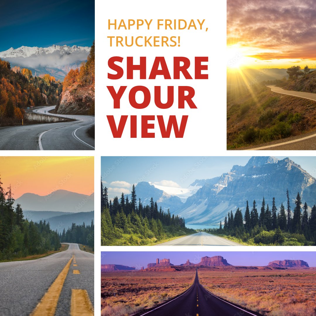 HammerNav's tweet image. Happy Friday, truckers! 🛣️

 Share a photo of your current view. Let&apos;s see the beautiful roads you&apos;re traveling today. 📸

 #TruckerViews #OnTheRoad #HammerApp