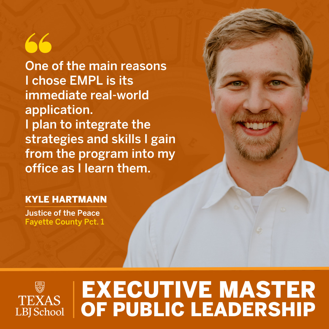 Introducing Cohort 10 of the Executive Master of Public Leadership program at the LBJ School! 

These students are ready to tackle public challenges head-on. Get to know their stories and aspirations: lbj.utexas.edu/meet-cohort-10…
