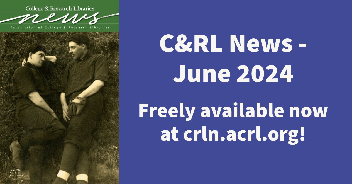 Looking for some weekend professional reading? We've got you covered! The June issue of "C&amp;RL News" - featuring the 2024 edition of our top trends in academic libraries and more - is now freely available. bit.ly/4aRwFzh
