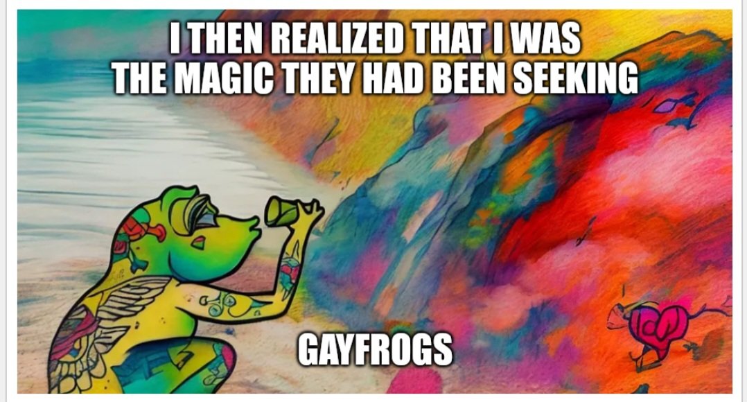 Nosnamatu's tweet photo. #GAYFROGS
Self realization in #PondLife
@69GAYFROGS420
#memeticmagic
#itsinthewater https://t.co/RZ7hf0crcw