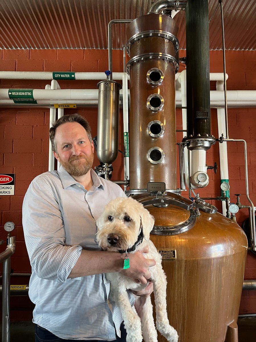 With Colin Blake's departure from Moonshine University, we are also giving a furrwell to our distillery dog, Camden! She has been a source of pets and comfort for all of our attendees for many years, and her presence will be very missed. Don't be a stranger, Colin and Camden!