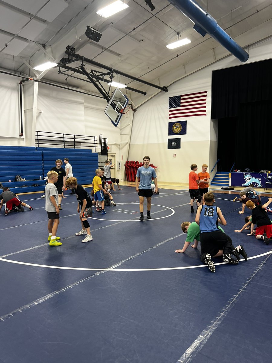 SCC_wrestling's tweet photo. Small group rolling at Big Red camp in Beatrice.  Over 100 in attendance and having a great time. https://t.co/QiJpRApIXh