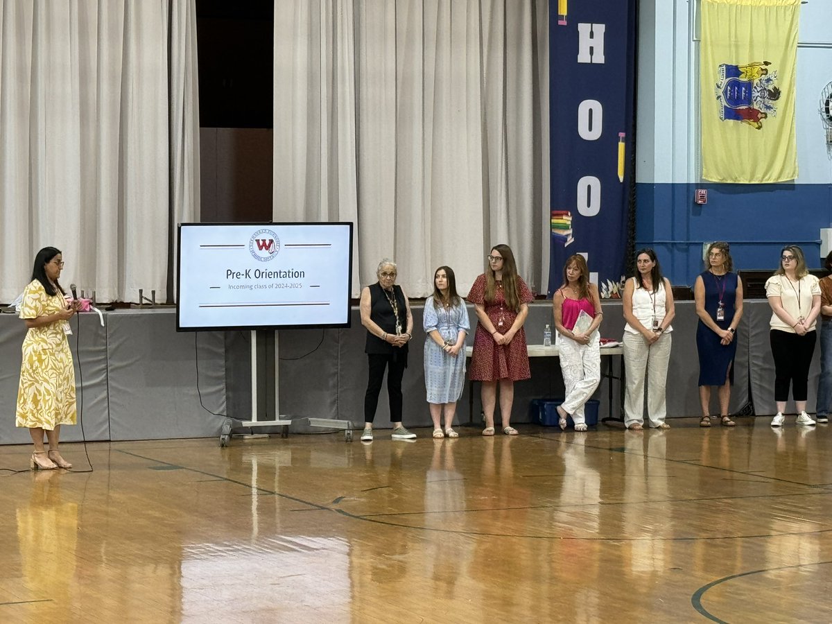 Weehawken Schools (@weehawkentsd) on Twitter photo DWS Principal, Ms. Hassan, introduces the PreK teachers during orientation. Packed house!
<a href="/EricCrespoEDU/">Eric Crespo</a> <a href="/FAmato53/">Francesca Amato</a> <a href="/al_orecchio/">Al Orecchio</a> <a href="/RobFerullo4/">Robert Ferullo</a> <a href="/StefanieCirill1/">Stefanie Cirillo</a> <a href="/SuzanneMera/">Mrs. Mera</a> <a href="/DeStefanoEDU/">Dr. Nicholas DeStefano</a> <a href="/MrsCullinane/">Jacqueline Cullinane</a> <a href="/bcalligy/">Brian Calligy</a> <a href="/BriannaReganEDU/">Brianna Regan</a> <a href="/DWS_PTA/">DWS PTA</a> <a href="/MsKallertDWS/">Elizabeth Kallert</a> DWS Principal, Ms. Hassan, introduces the PreK teachers during orientation. Packed house!
<a href="/EricCrespoEDU/">Eric Crespo</a> <a href="/FAmato53/">Francesca Amato</a> <a href="/al_orecchio/">Al Orecchio</a> <a href="/RobFerullo4/">Robert Ferullo</a> <a href="/StefanieCirill1/">Stefanie Cirillo</a> <a href="/SuzanneMera/">Mrs. Mera</a> <a href="/DeStefanoEDU/">Dr. Nicholas DeStefano</a> <a href="/MrsCullinane/">Jacqueline Cullinane</a> <a href="/bcalligy/">Brian Calligy</a> <a href="/BriannaReganEDU/">Brianna Regan</a> <a href="/DWS_PTA/">DWS PTA</a> <a href="/MsKallertDWS/">Elizabeth Kallert</a>