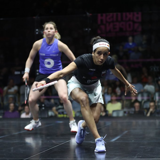 Nouran Gohar in action at the British Open. 