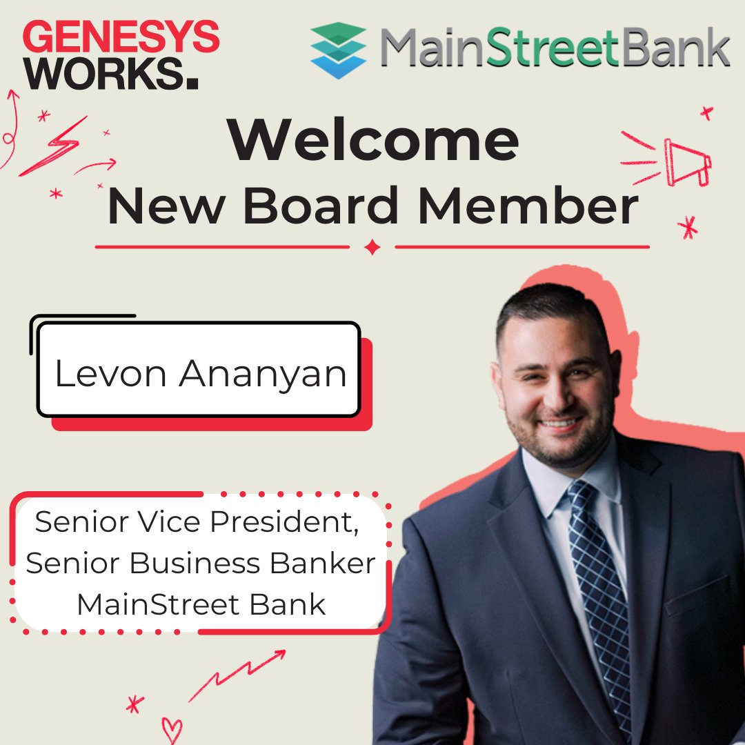 New board member alert! Genesys Works - National Capital Region is honored to welcome Levon Ananyan to our Board of Advisors.
#Leadership #WorkforceDevelopment #CollegeBound #BoardOfAdvisors