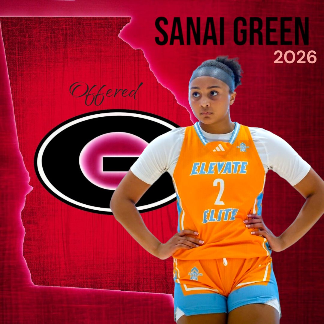 Elevate_Elite's tweet photo. Congrats to 2026 @Green26Sanai on her recent offer to @UGA_WBB today! #3SSB #EYG⏫️ https://t.co/3ZLRkxCk9K