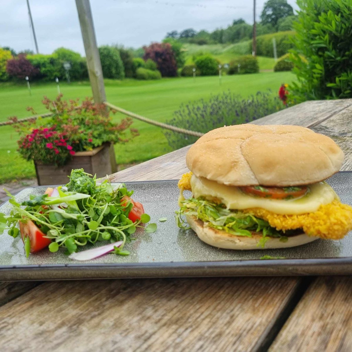 Take advantage of our new lunch specials! ⭐ 😎 
Crispy chicken burger, with cheese sauce and Italian tomatoes served with garnish
£6.95
*Hot Dog with Onions, Mustard &amp; Ketchup £4.45

(*not photographed)