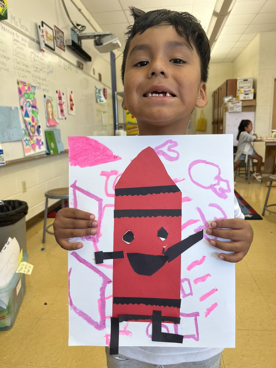 EMKArtists's tweet photo. Kindergarten artists at EMK have been making these fun end of the year projects- CRAYON PEOPLE! We read “The Day the Crayons Quit” by Drew Daywalt. 🖍️
#studentart #EastWindsorRegionalSchools https://t.co/53NHTQx9eB