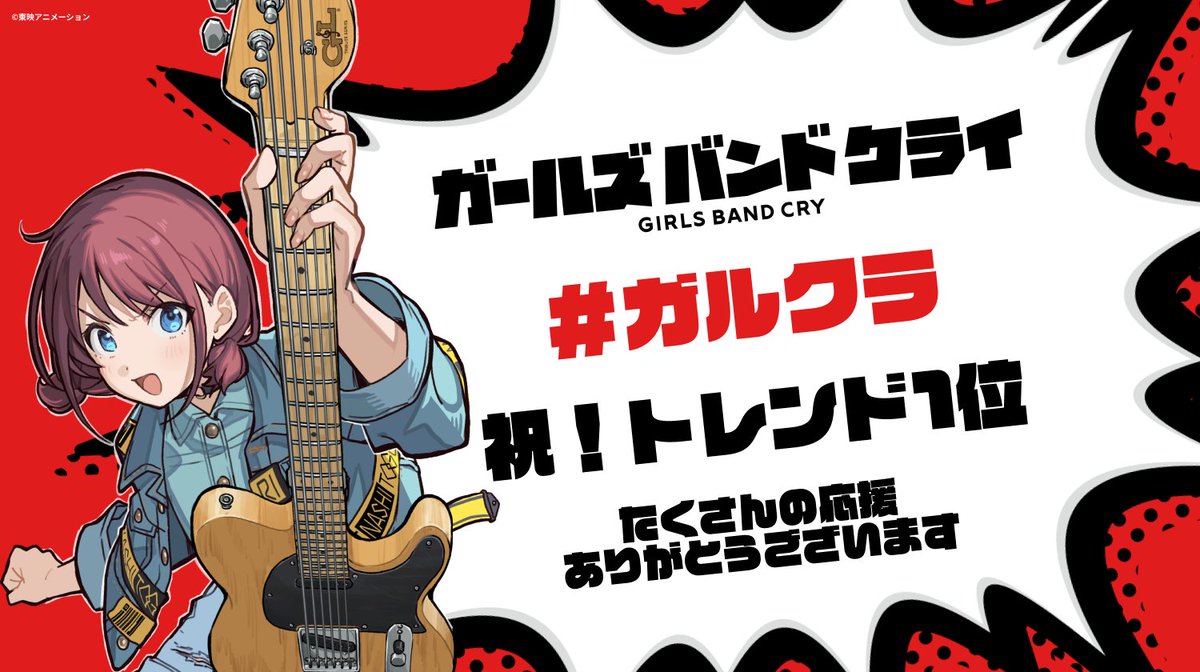girlsbandcry's tweet photo. ＼㊗4週連続トレンド1位🥇／

皆様の応援のおかげで、
【#ガルクラ】4週連続トレンド1位👏

「ルパさん」「ダイダス」
と関連ワードもトレンドイン🎉

たくさんの投稿ありがとうございました！
物語もいよいよ終盤です🔥
引き続き応援よろしくお願いします✊ https://t.co/6Pq2fpoIMD