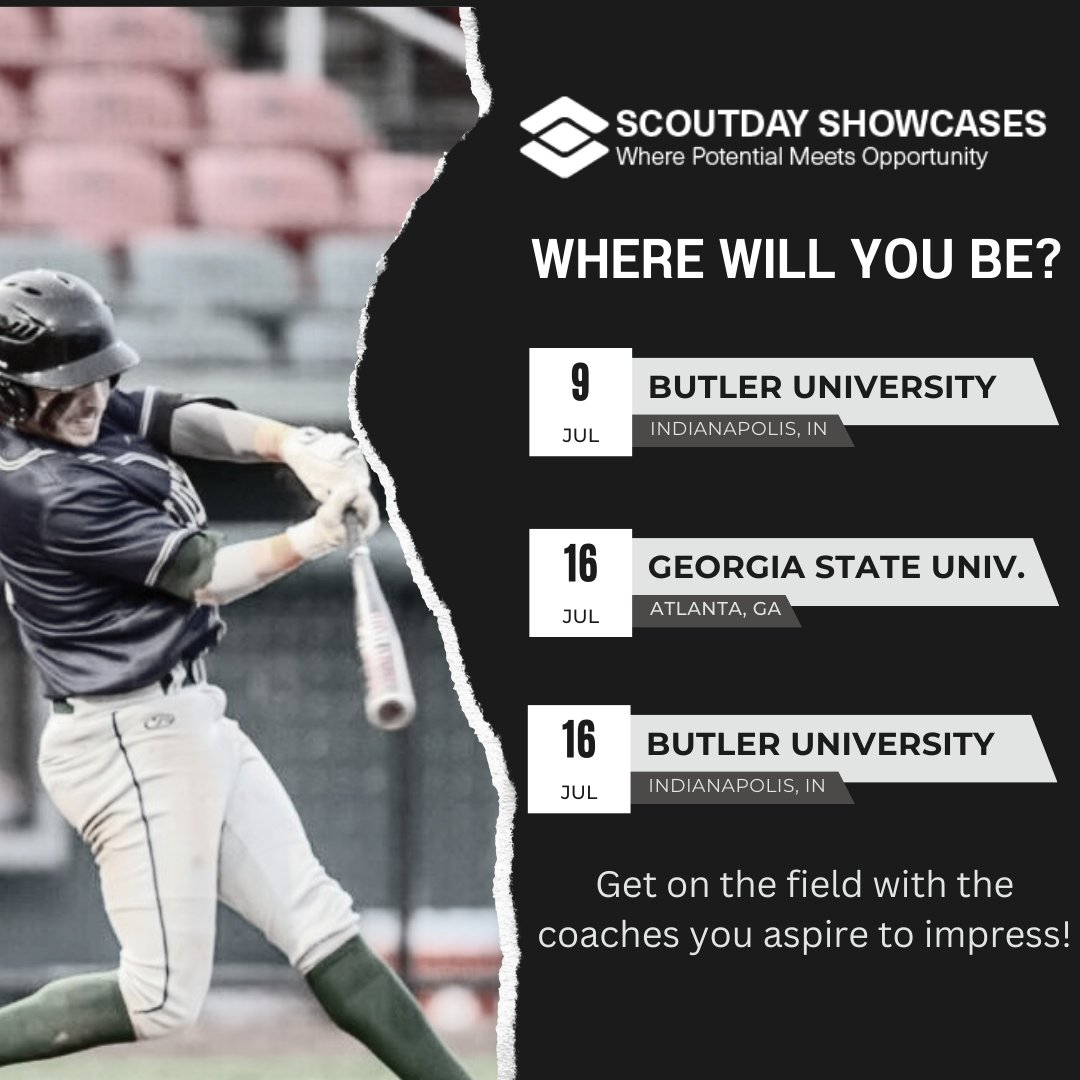 SDShowcases's tweet photo. Check your calendars!

Get on the ONE field where all eyes will be on you!

#ScoutDayShowcases #baseballuncommitted #BaseballRecruitment #highschoolbaseball

https://t.co/9eLf6YX8iw https://t.co/QeIy702zwp